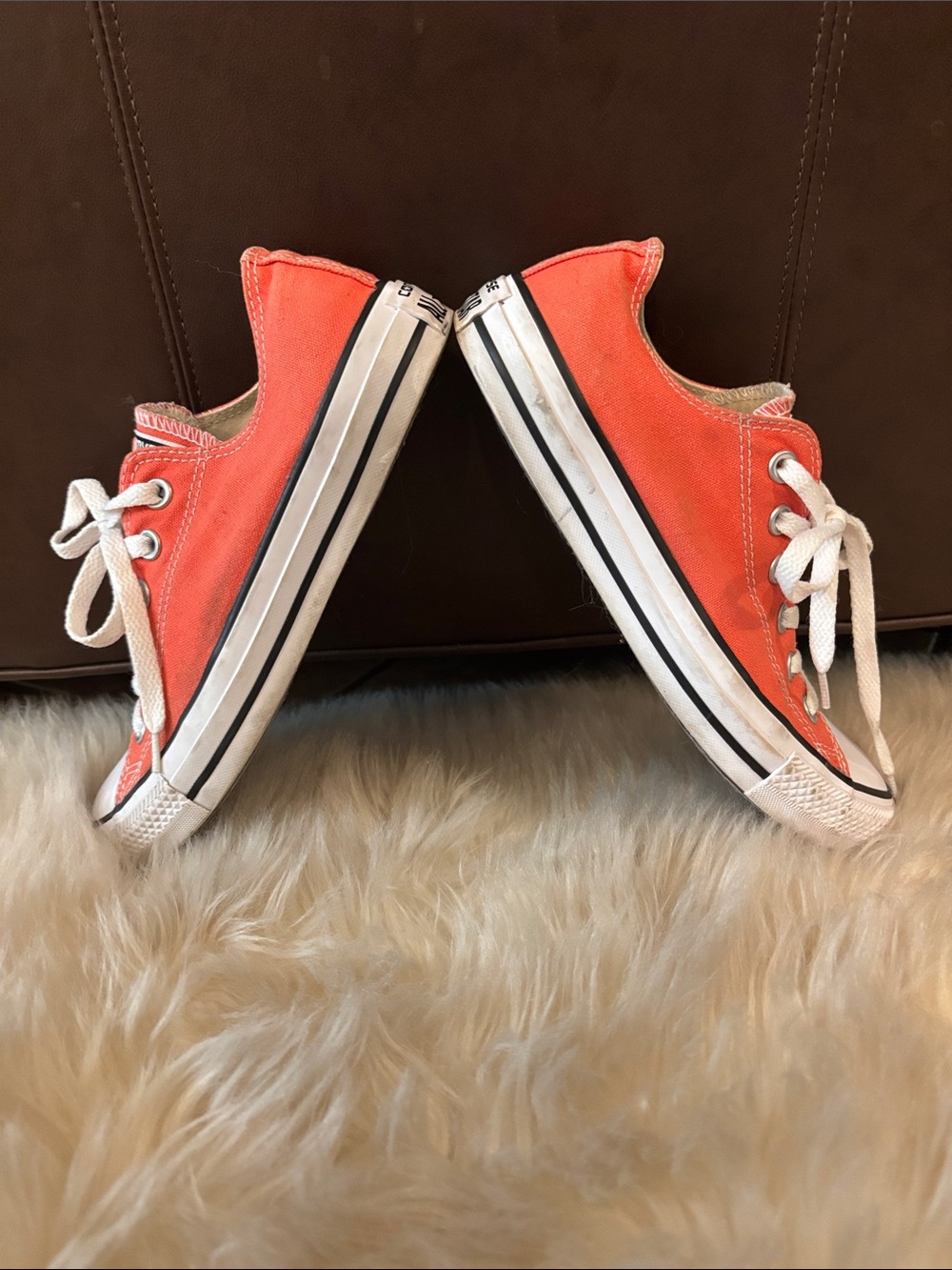 Converse Orange Low-Top Canvas Sneakers